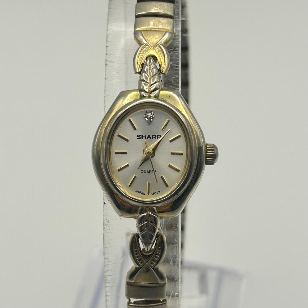 Sharp Diamond Women’s Quartz Watch Expansion Band Working New Battery